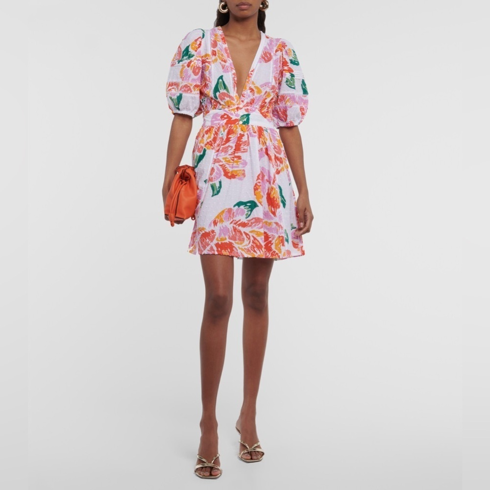 Poupette St Barth Reina Printed Cotton Mini Dress Size Medium